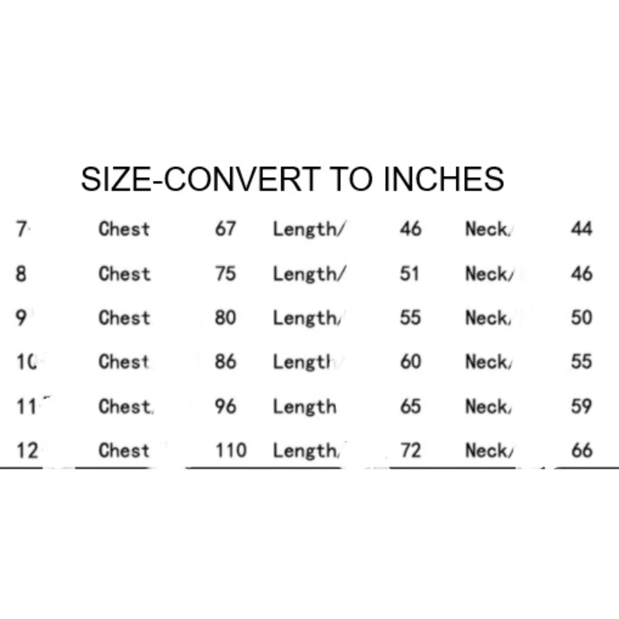 SIZE CHART-Supreme Sweat Shirt for Large Breeds