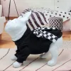 Designer Black Sweatshirt with Checkered Bow on Back for Dogs