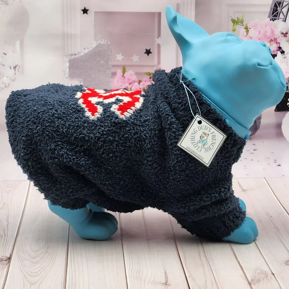 Chic and Cozy Chewnel Fluffy Knitted Sweater in Red, Pink, and Navy Blue with CC Emblem