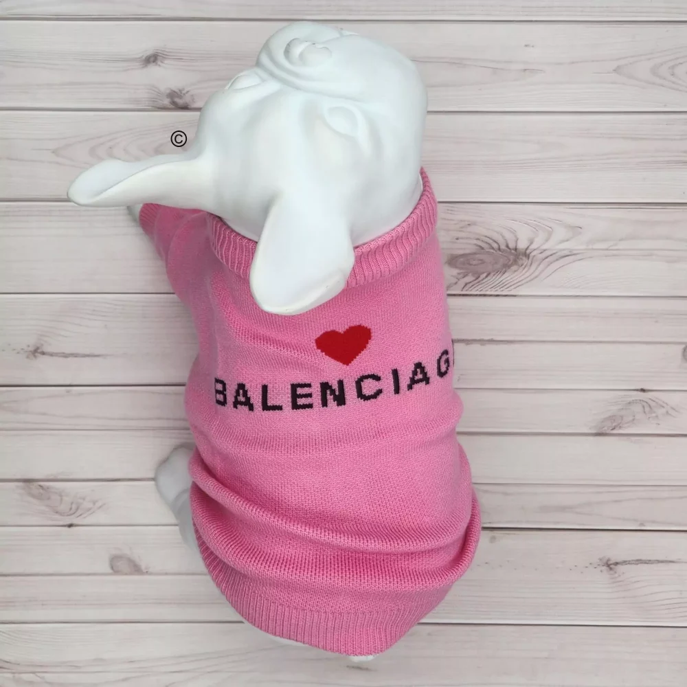 Chic Canine Couture: Personalized Palenciaga Pink Sweater for Dogs1