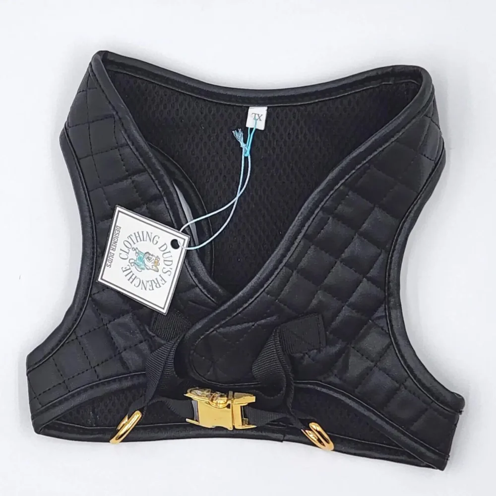 BLACK QUILTED LEATHER CHEWNEL HARNESS1
