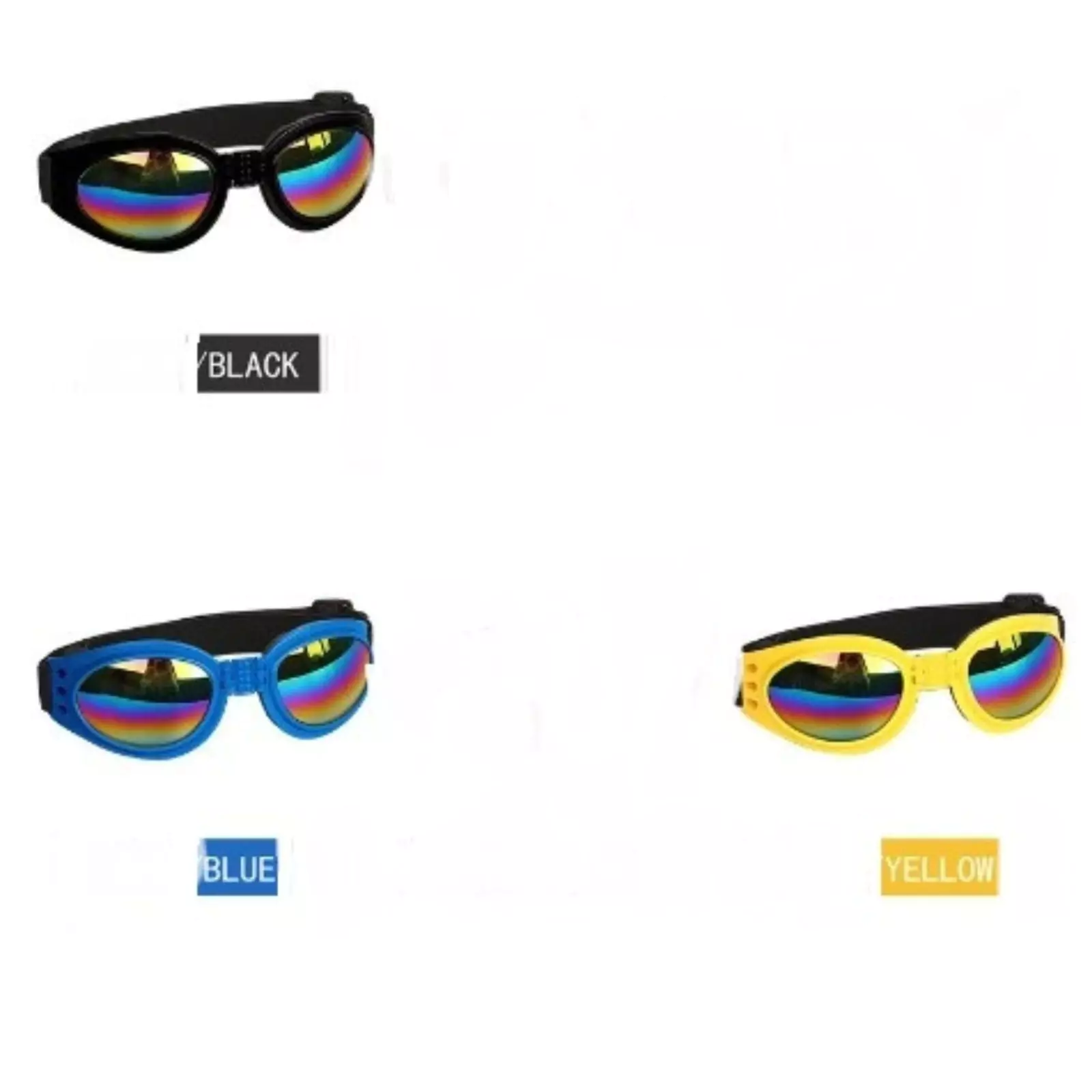 Shady Paws Doggy Sunglasses in Cool Black, Blue, and Yellow1