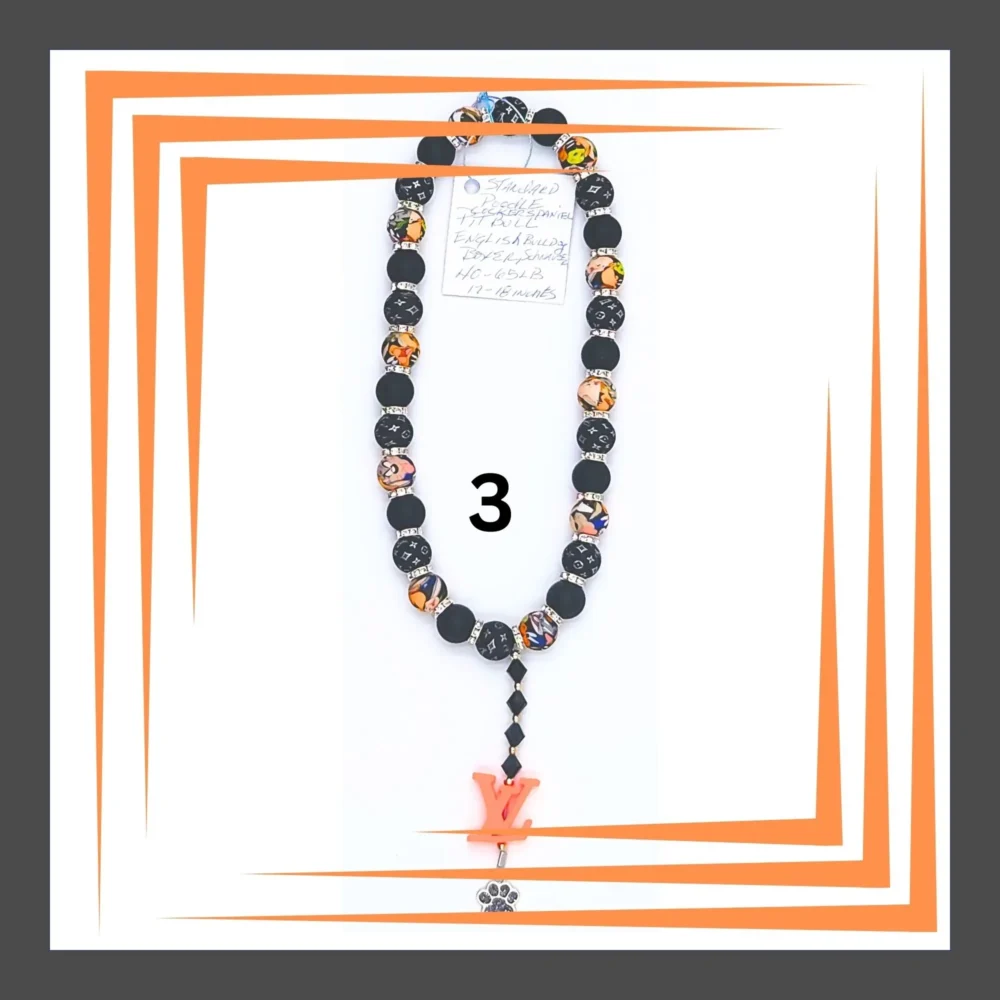 Silicone Beaded Dog Necklaces Collar by Louie and Pior3