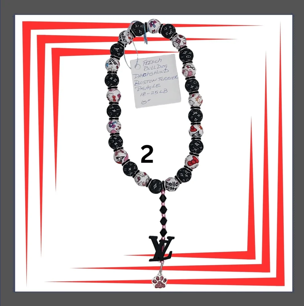 Silicone Beaded Dog Necklaces Collar by Louie and Pior 2