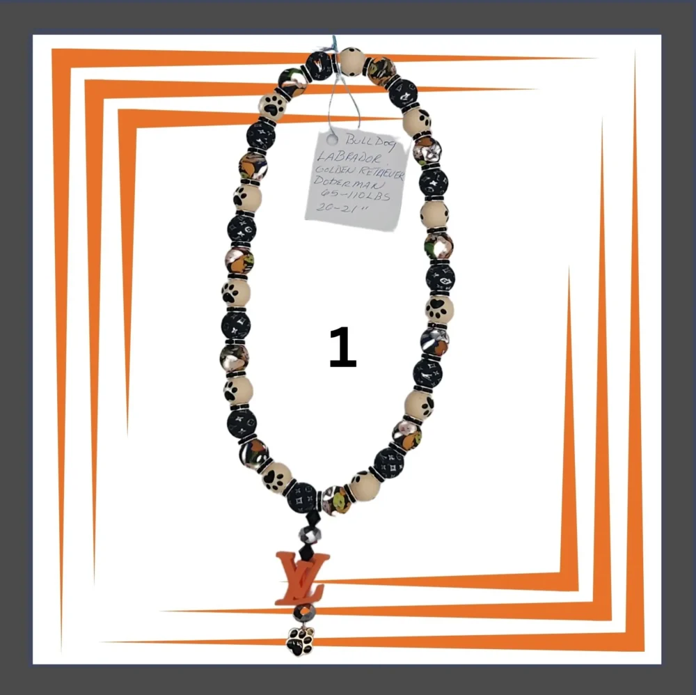 Silicone Beaded Dog Necklaces Collar by Louie and Pior1