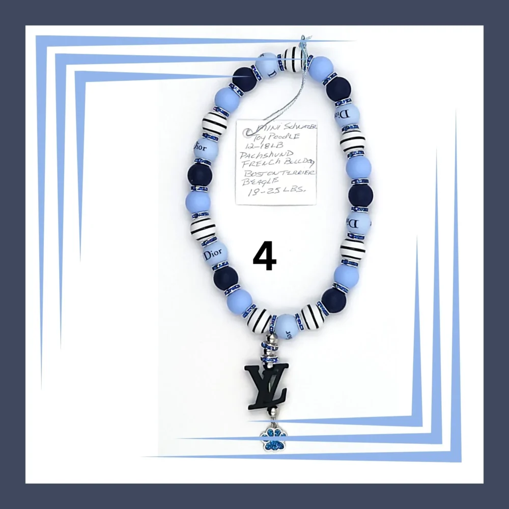 Silicone Beaded Dog Necklaces Collar by Louie and Pior 4