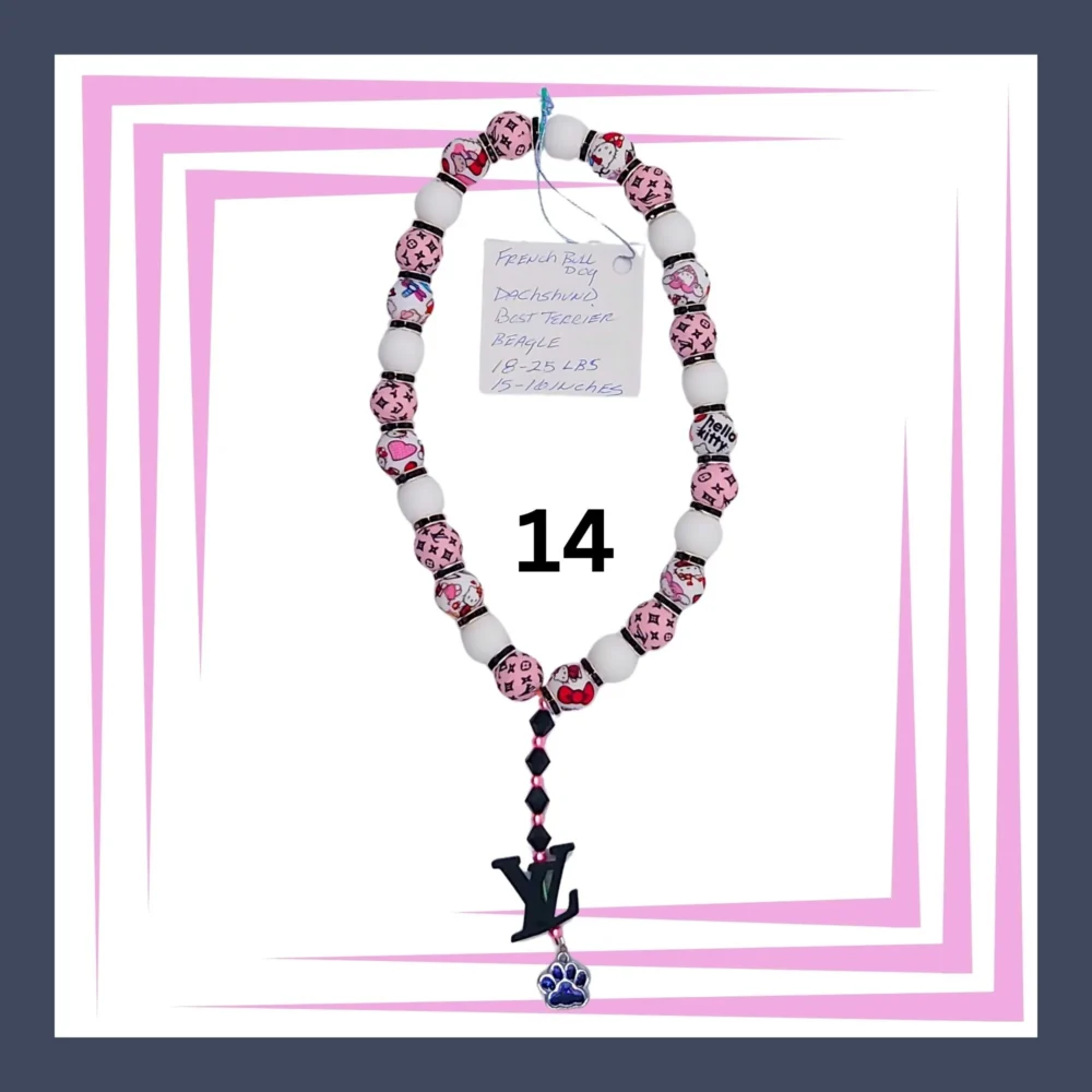 Silicone Beaded Dog Necklaces Collar by Louie and Pior
