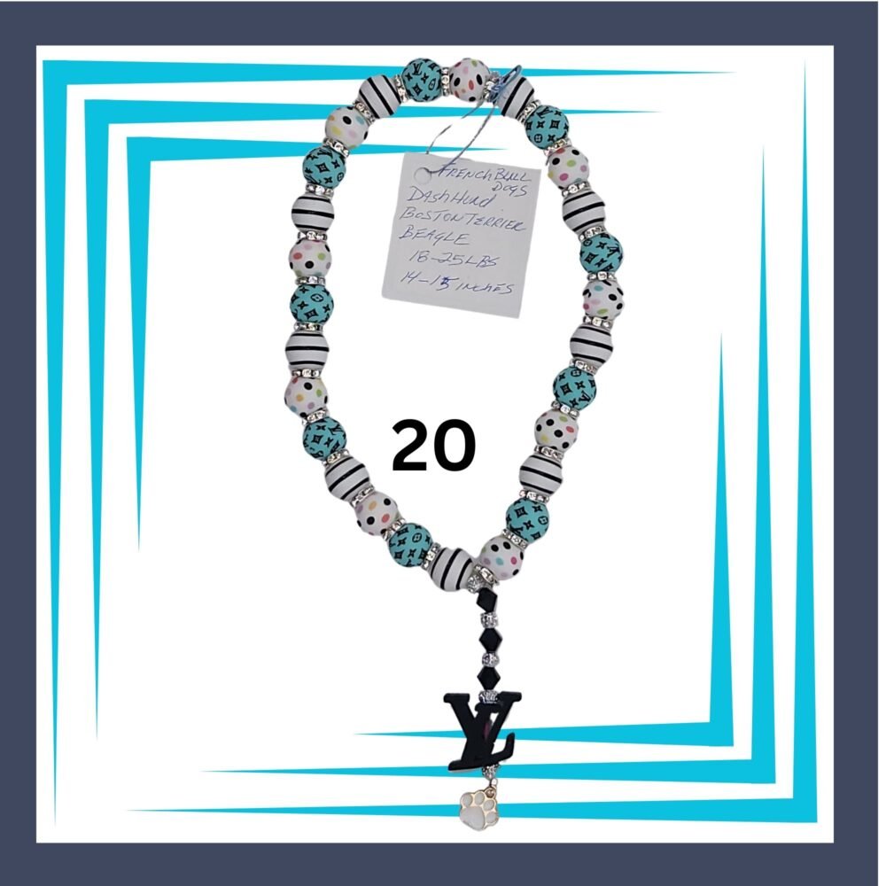 Silicone Beaded Dog Necklaces Collar by Louie and Pior 20