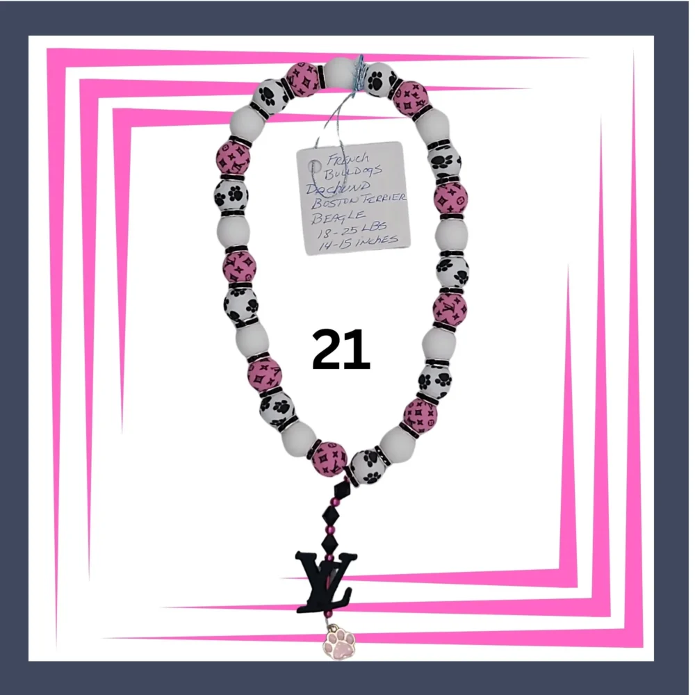 Silicone Beaded Dog Necklaces Collar by Louie and Pior 21