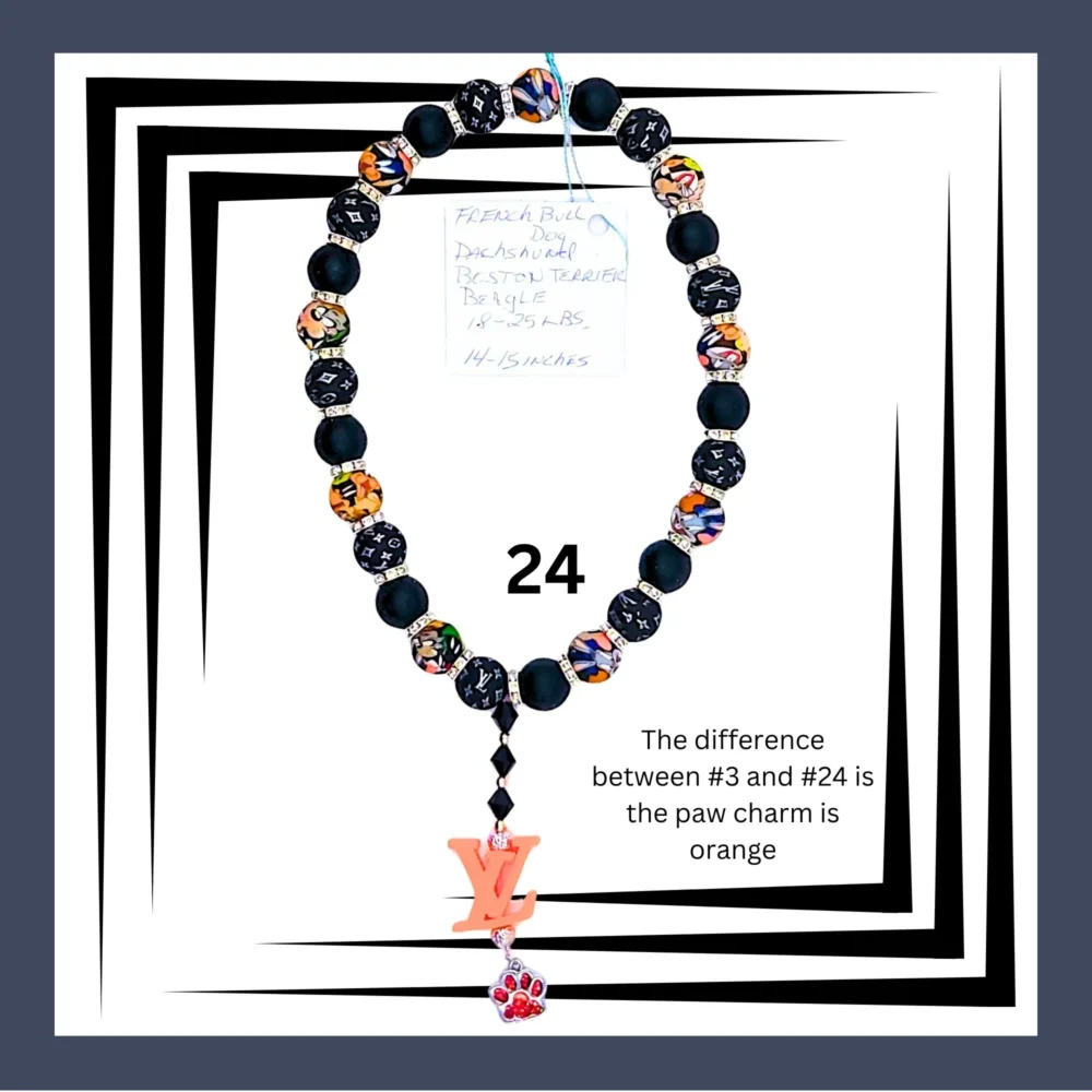Silicone Beaded Dog Necklaces Collar by Louie and Pior24
